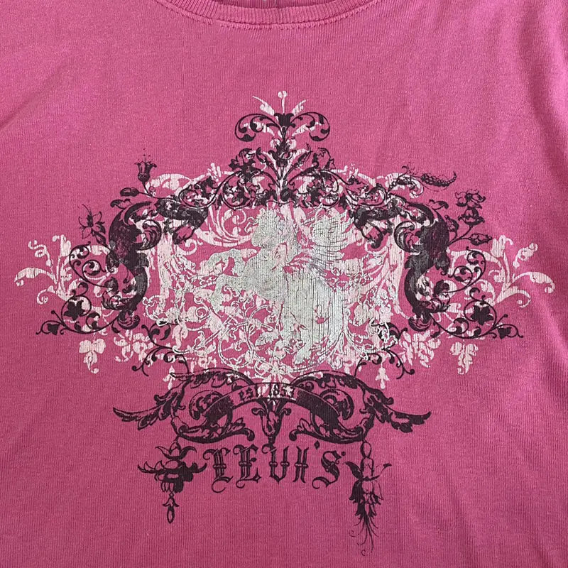 Vintage Women's Y2K Slim Fit Casual Short Sleeve T-Shirt