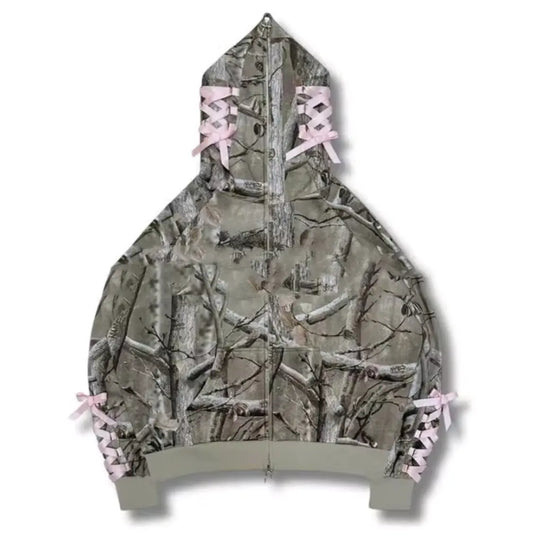 Sudadera con Capucha de Caza en la Jungla Estampada para Hombres